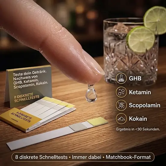 Person testet Drink in einer Bar – Check your drink Anwendung